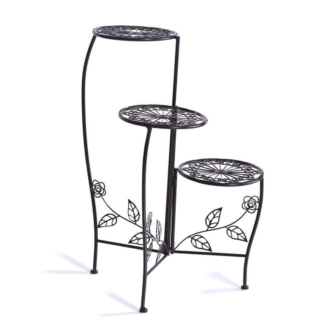 Plant Stand Outdoor Indoor Flower Pots Black-2006732927945281536