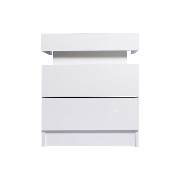 Levede Bedside Tables RGB LED Side Table White-2006733164277534721