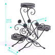 Levede Plant Stand Outdoor Indoor Metal Black-2006732927412604930