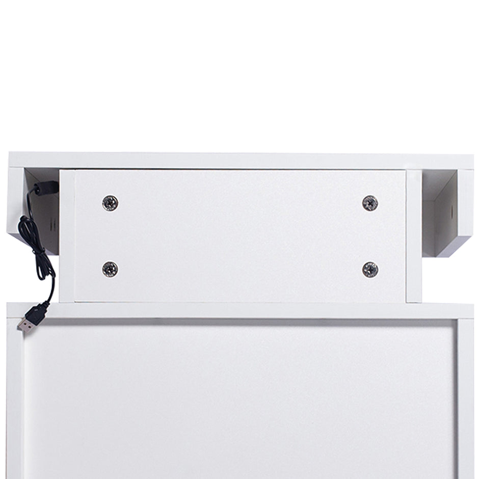 Levede Bedside Tables RGB LED Side Table White-2006733164277534724