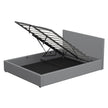 Milano Luxury Gas Lift Bed with Headboard (Model 1) - Grey No.28 - Double-1951134893945786368