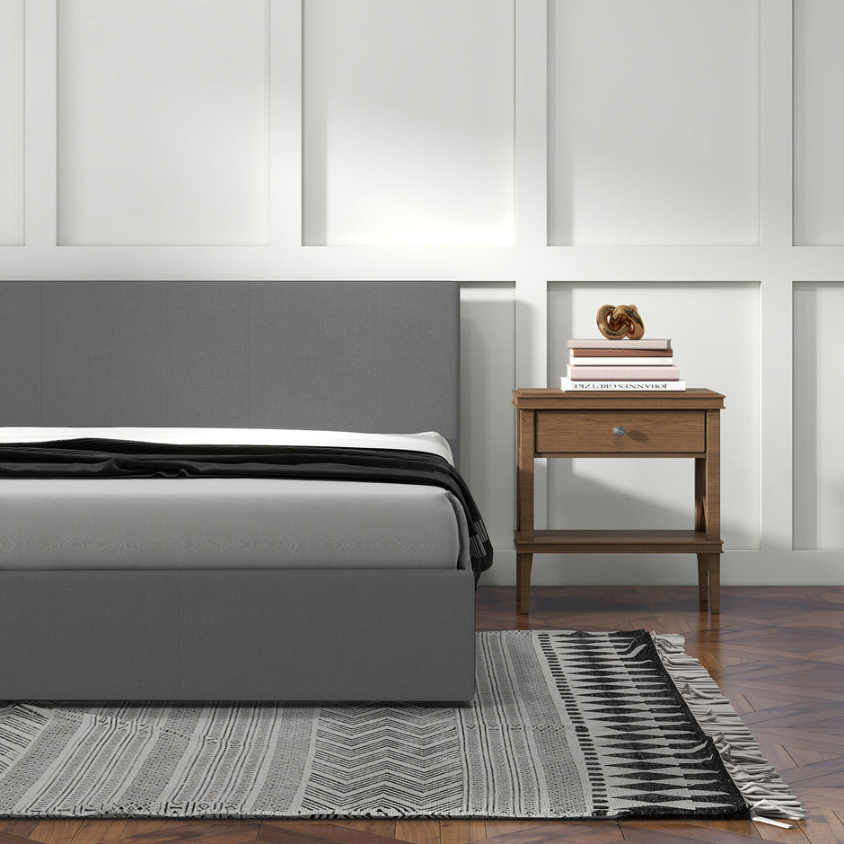 Milano Sienna Luxury Bed with Headboard (Model 2) - Grey No.28 - Double-1951134894147112965