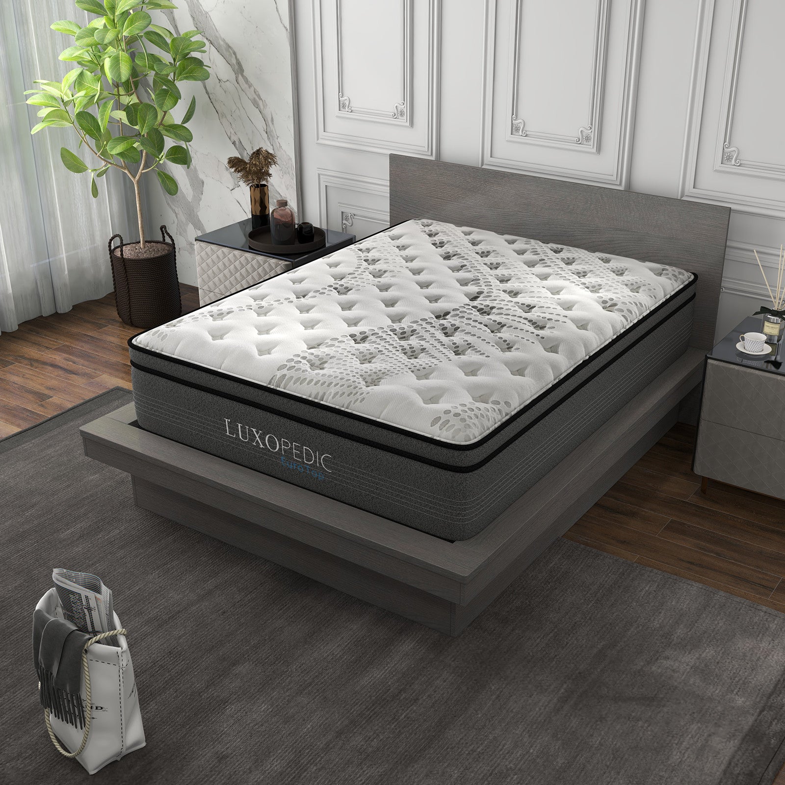Luxopedic Pocket Spring Mattress 5 Zone 32CM Euro Top Memory Foam Medium Firm-1951134908600684546