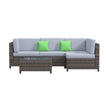Milano Outdoor 5 PC Rattan Sofa Set Colour Oatmeal Seat & Black Coating (5 Boxes)-1951134907447250944