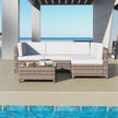 Milano Outdoor 5 PC Rattan Sofa Set Colour Oatmeal Seat & Black Coating (5 Boxes)-1951134907447250945
