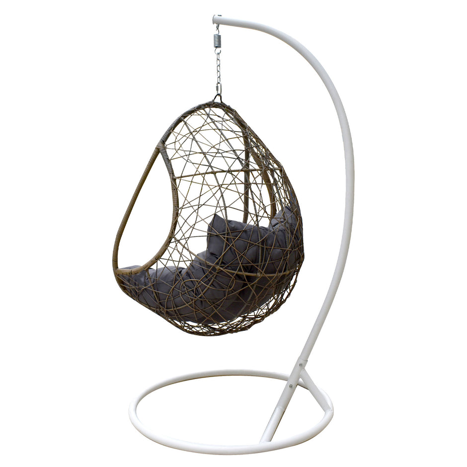 Arcadia Furniture Rocking Egg Chair - Oatmeal and Grey-1951134906692276228