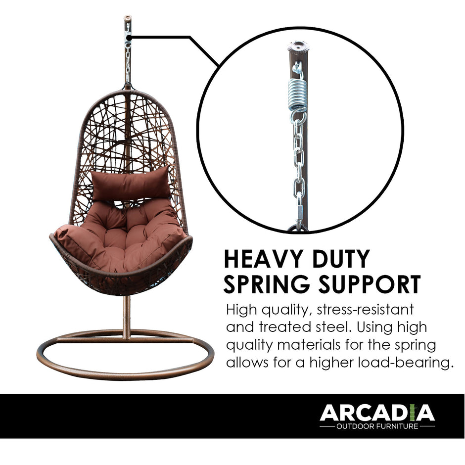 Arcadia Furniture Egg Chair - Brown and Coffee-1951134907065569283
