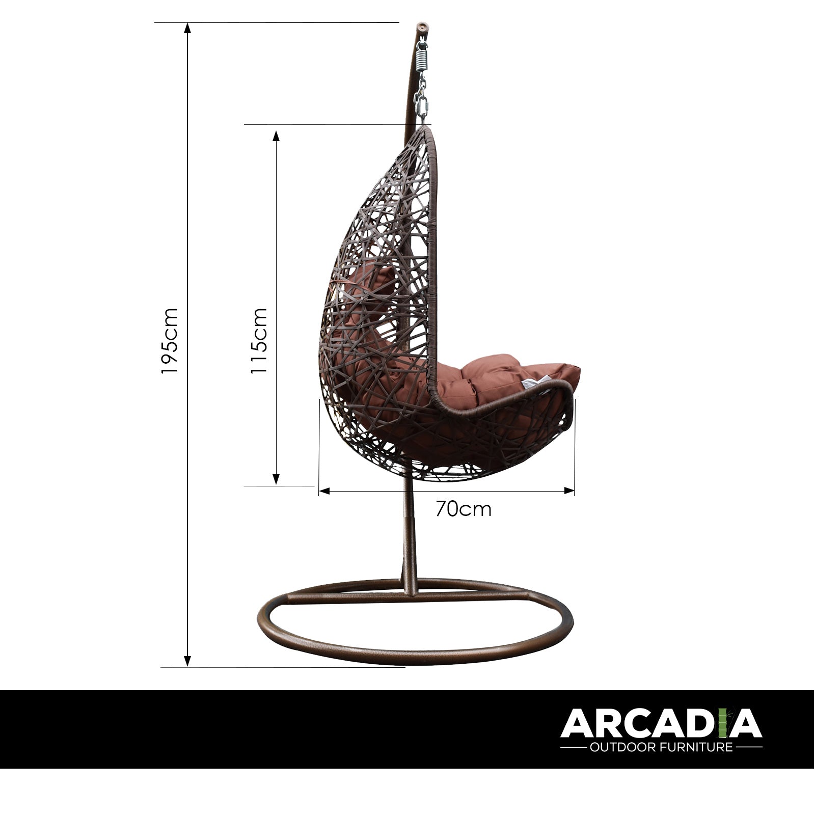 Arcadia Furniture Egg Chair - Brown and Coffee-1951134907065569284