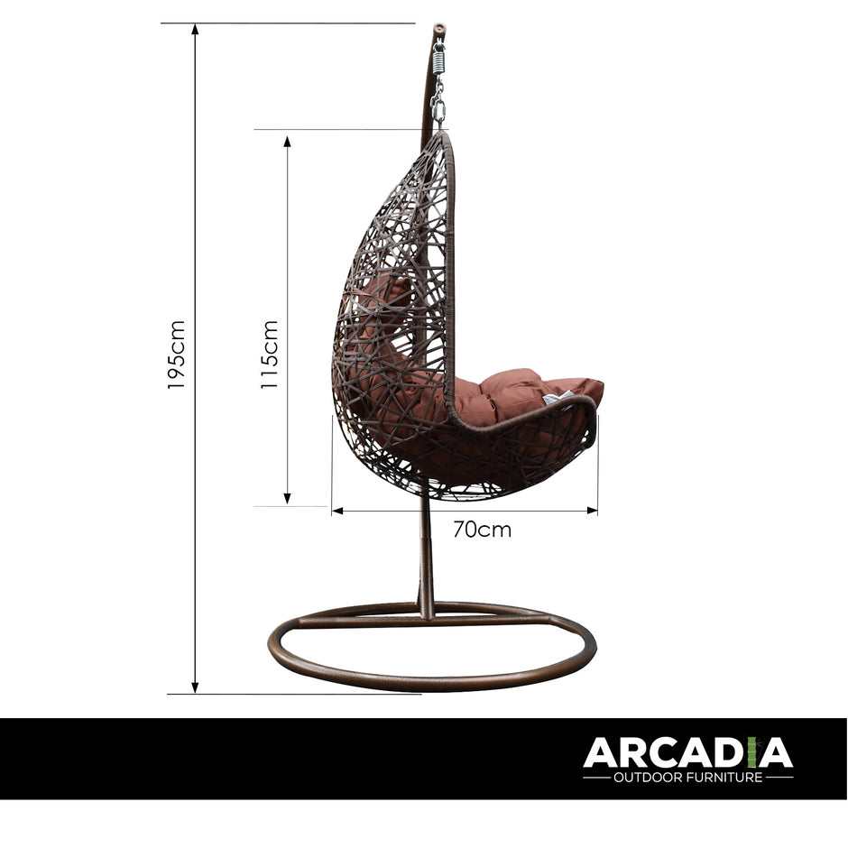 Arcadia Furniture Egg Chair - Brown and Coffee-1951134907065569284