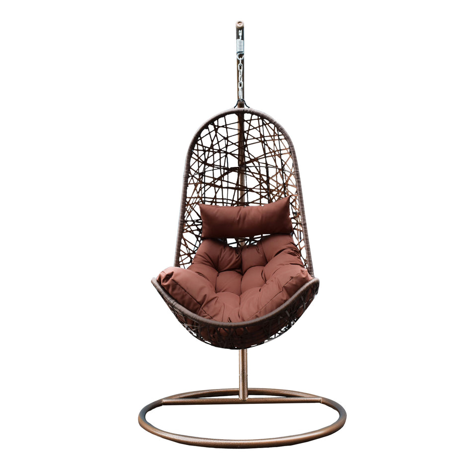 Arcadia Furniture Egg Chair - Brown and Coffee-1951134907065569286