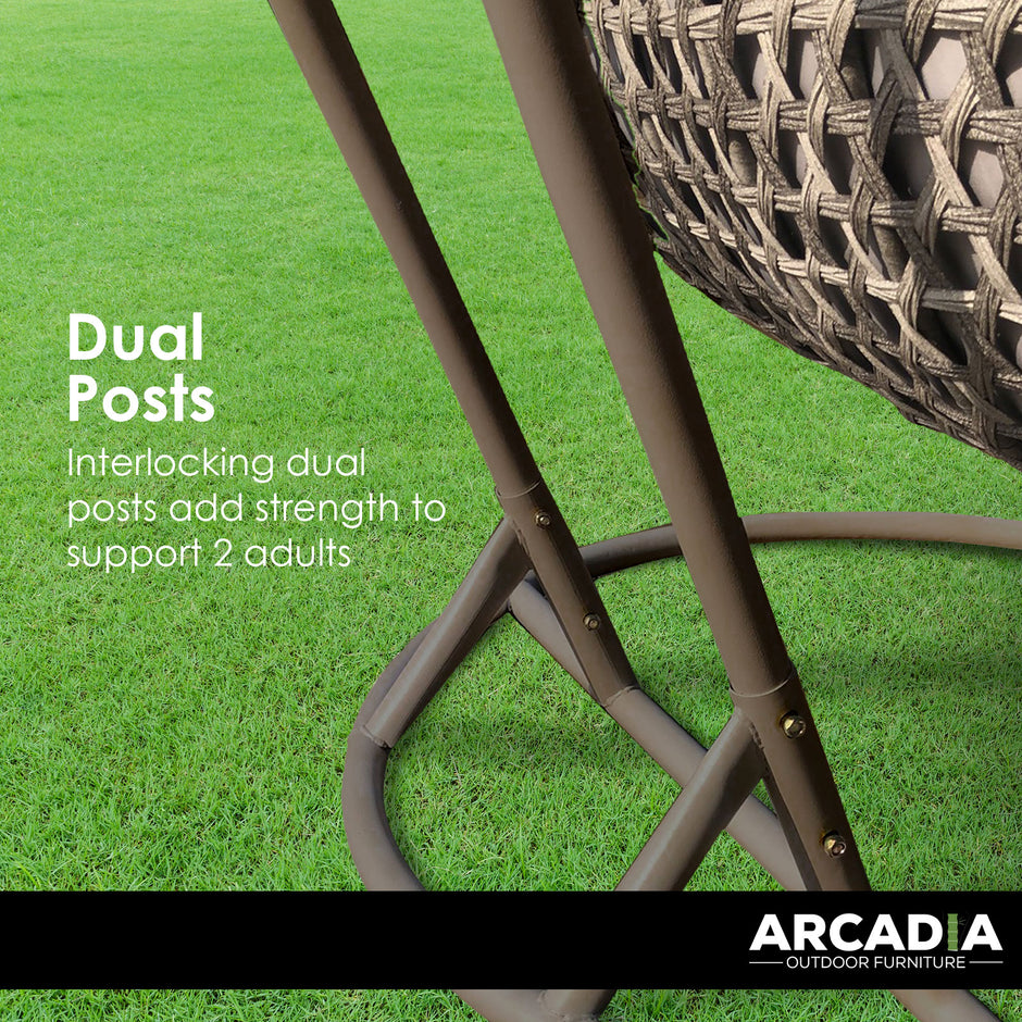 Arcadia Furniture 2 Seater Rocking Egg Chair - Oatmeal and Grey-1951134907258507268