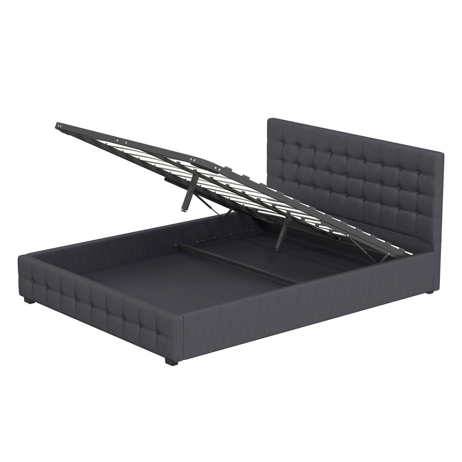 Milano Decor Eden Gas Lift Bed - Dark Grey - Double-1951134897640968192