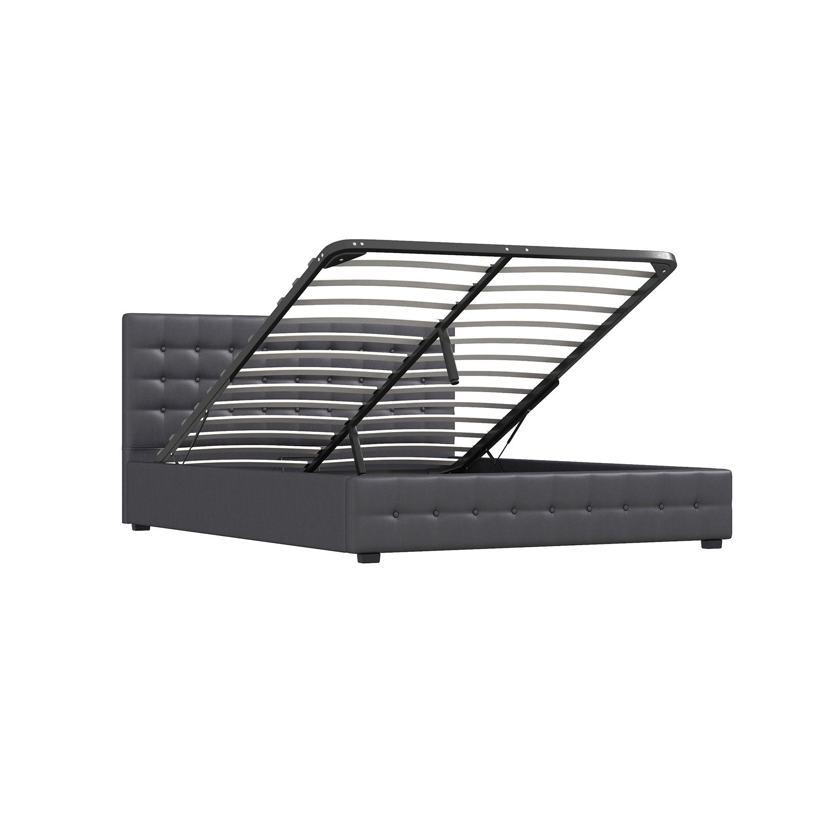 Milano Decor Eden Gas Lift Bed - Dark Grey - Double-1951134897640968197