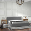 Milano Luxury Gas Lift Bed with Headboard (Model 1) - Grey No.28 - Single-1951134898710515719