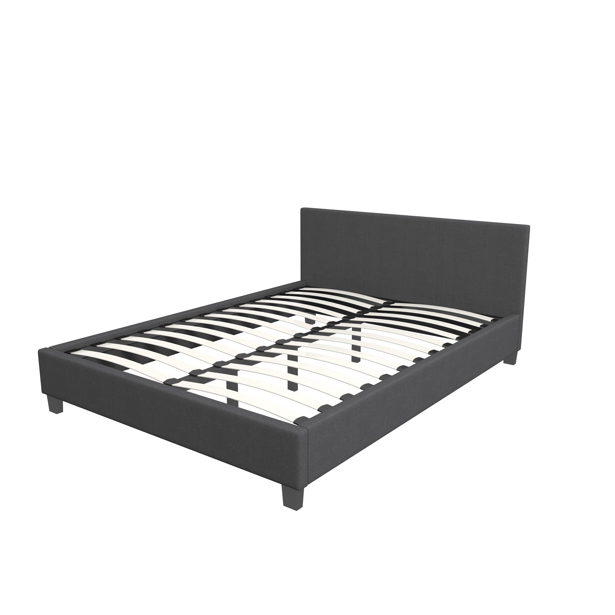 Milano Sienna Luxury Bed with Headboard (Model 2) - Charcoal No.35 - Single-1951134899348049926