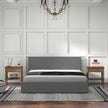 Milano Sienna Luxury Bed with Headboard (Model 2) - Grey No.28 - King Single-1951134899591319558