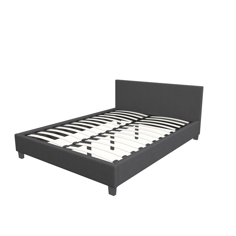 Milano Sienna Luxury Bed with Headboard (Model 2) - Charcoal No.35 - Double-1951134899801034758