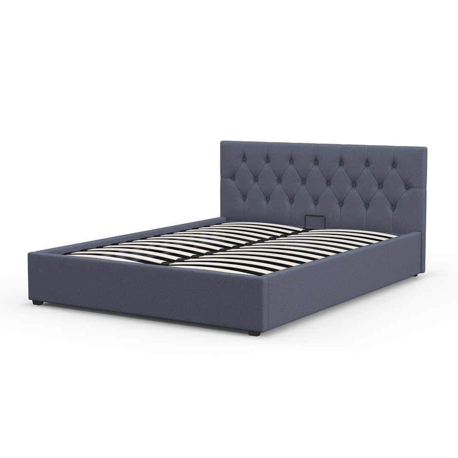 Milano Capri Luxury Gas Lift Bed With Headboard (Model 3) - Charcoal No.35 - Single-1951134900430180352