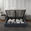 Milano Capri Luxury Gas Lift Bed With Headboard (Model 3) - Charcoal No.35 - King-1951134901155794950