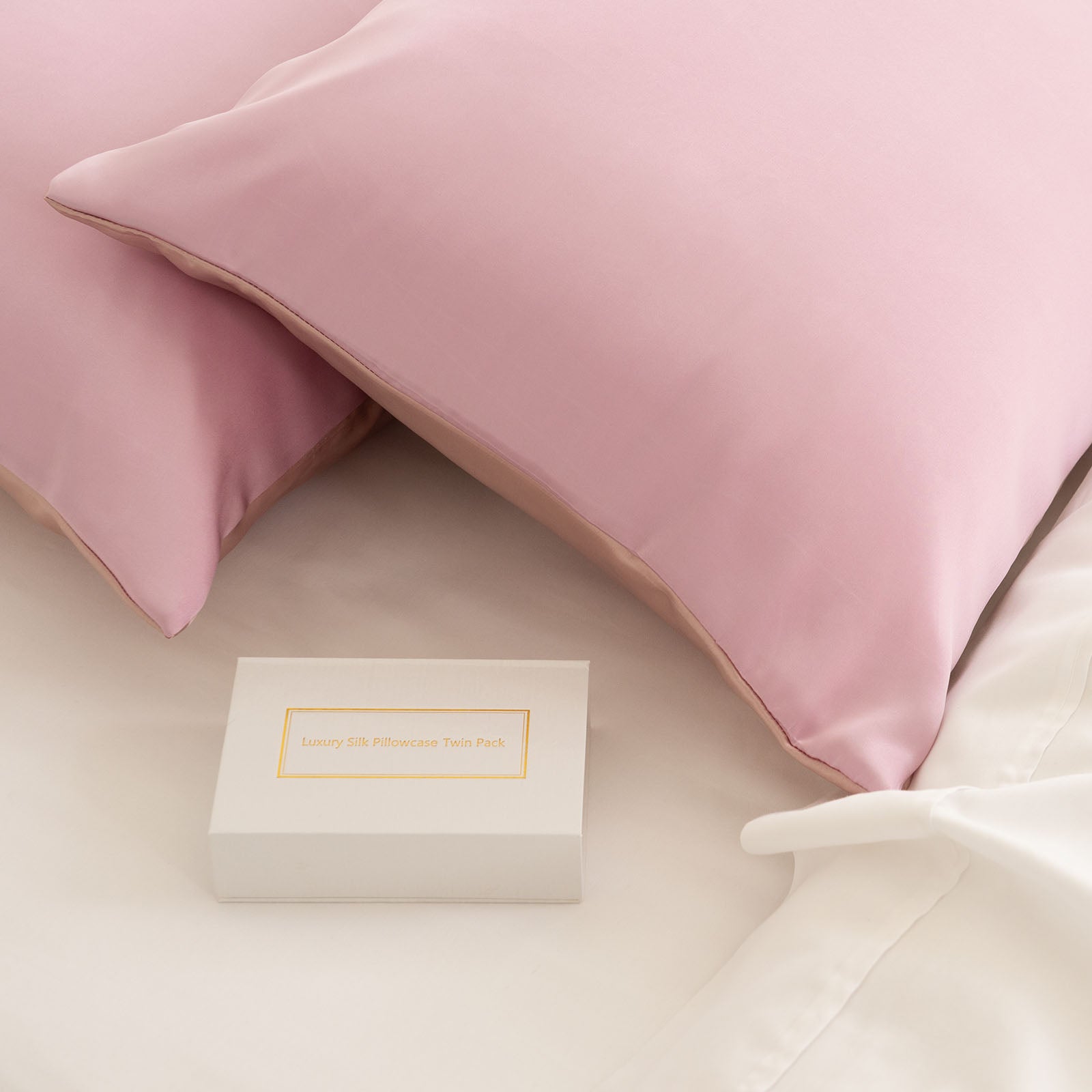 SILK PILLOW CASE TWIN PACK - SIZE: 51X76CM? - Lilac-1951134814916710403