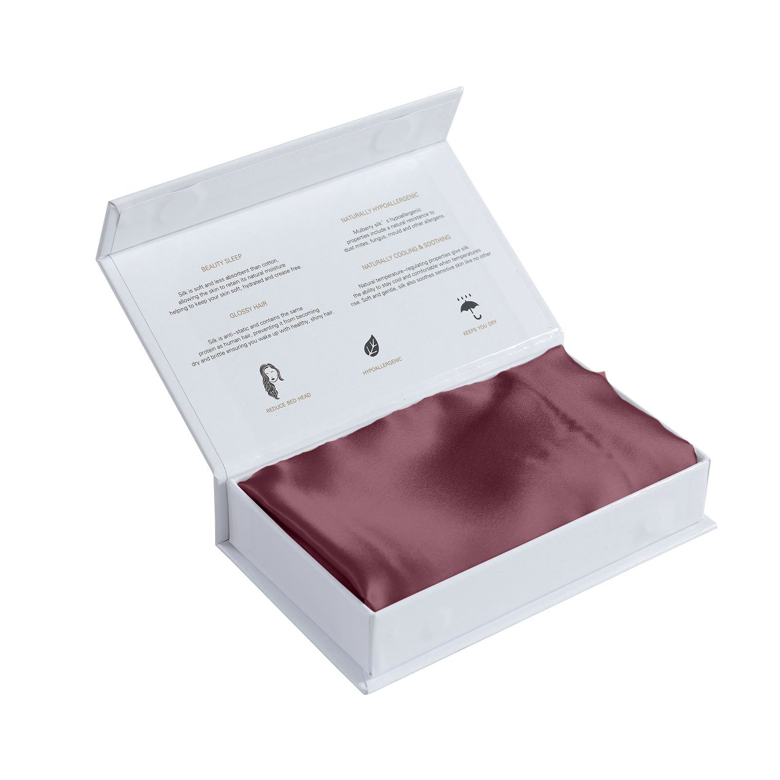 SILK PILLOW CASE TWIN PACK - SIZE: 51X76CM? - Malaga Wine-1951134815281614853