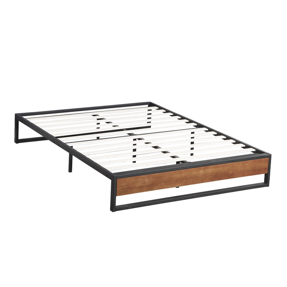 Sorrento Metal and Wood bed base - Queen-1951134902829322240