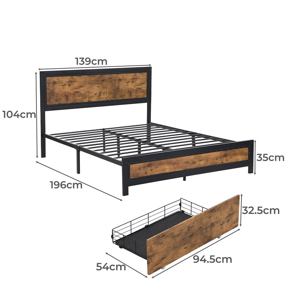Levede Metal Bed Frame Double Mattress-2006733227032711170