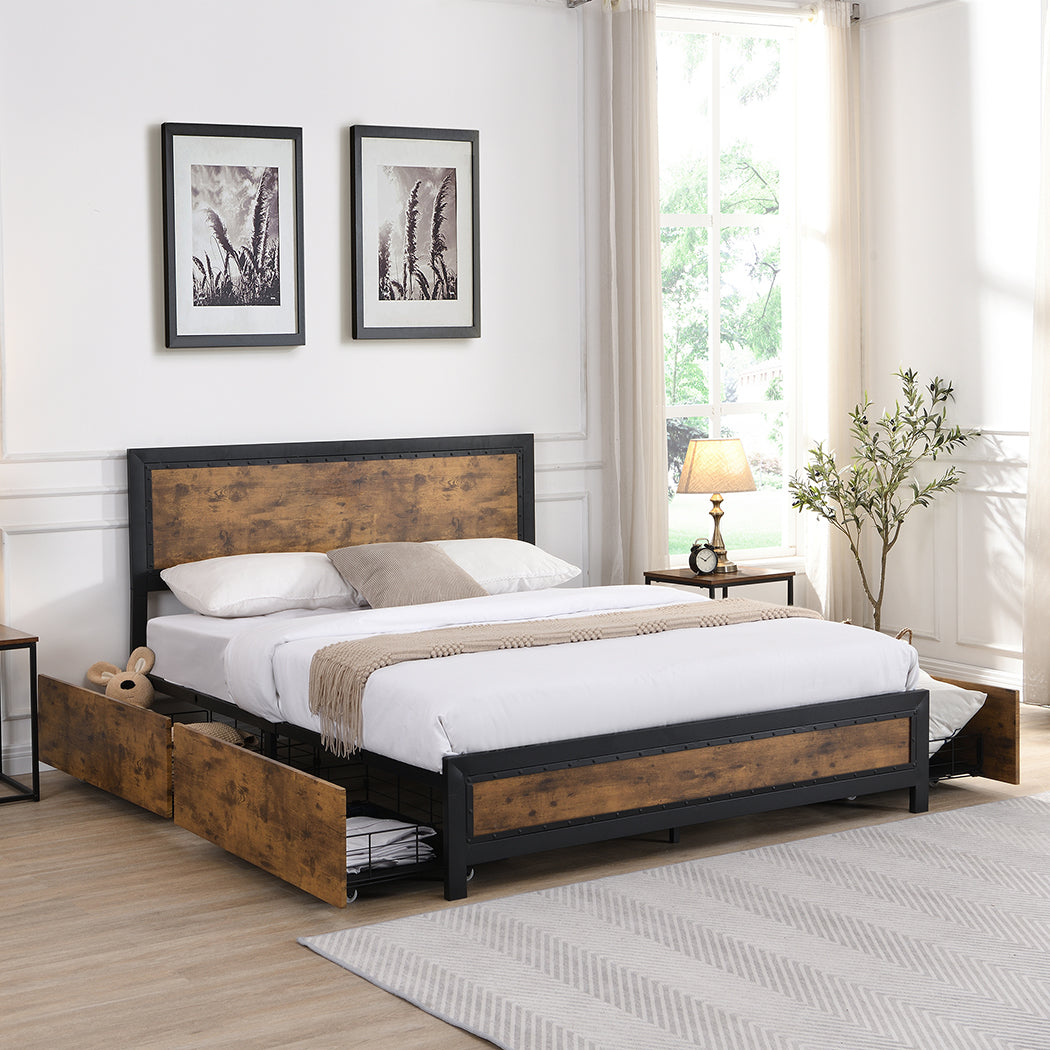 Levede Metal Bed Frame Double Mattress-2006733227032711174
