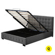 Levede Fabric Bed Frame Queen Tufted Dark Grey-2006733222884544512