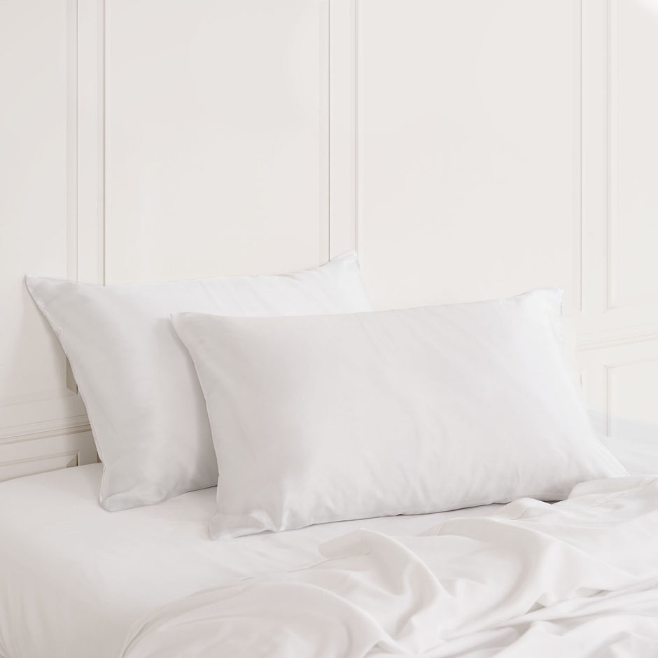MULBERRY SILK PILLOW CASE TWIN PACK - SIZE: 51X76CM - WHITE-1951134812123303936