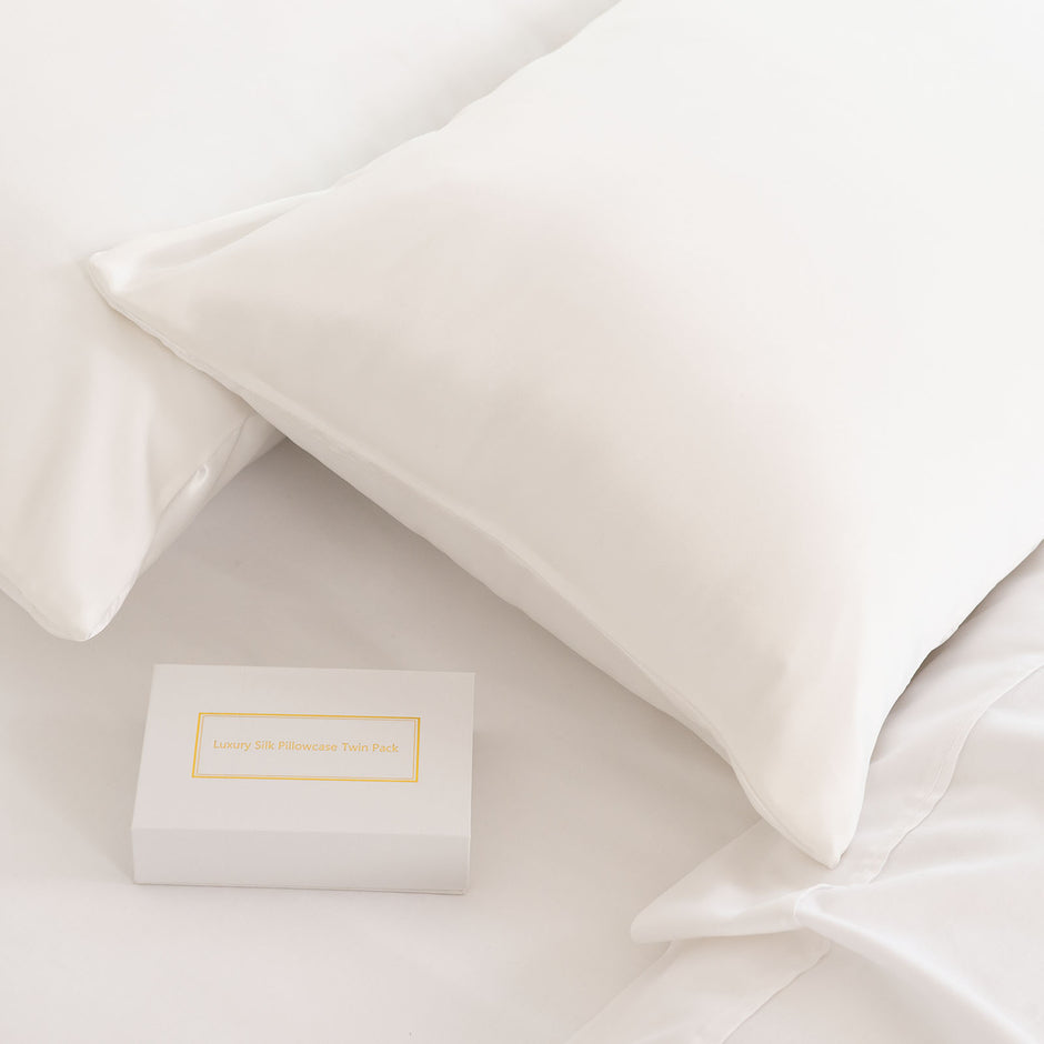 MULBERRY SILK PILLOW CASE TWIN PACK - SIZE: 51X76CM - IVORY-1951134812307853315