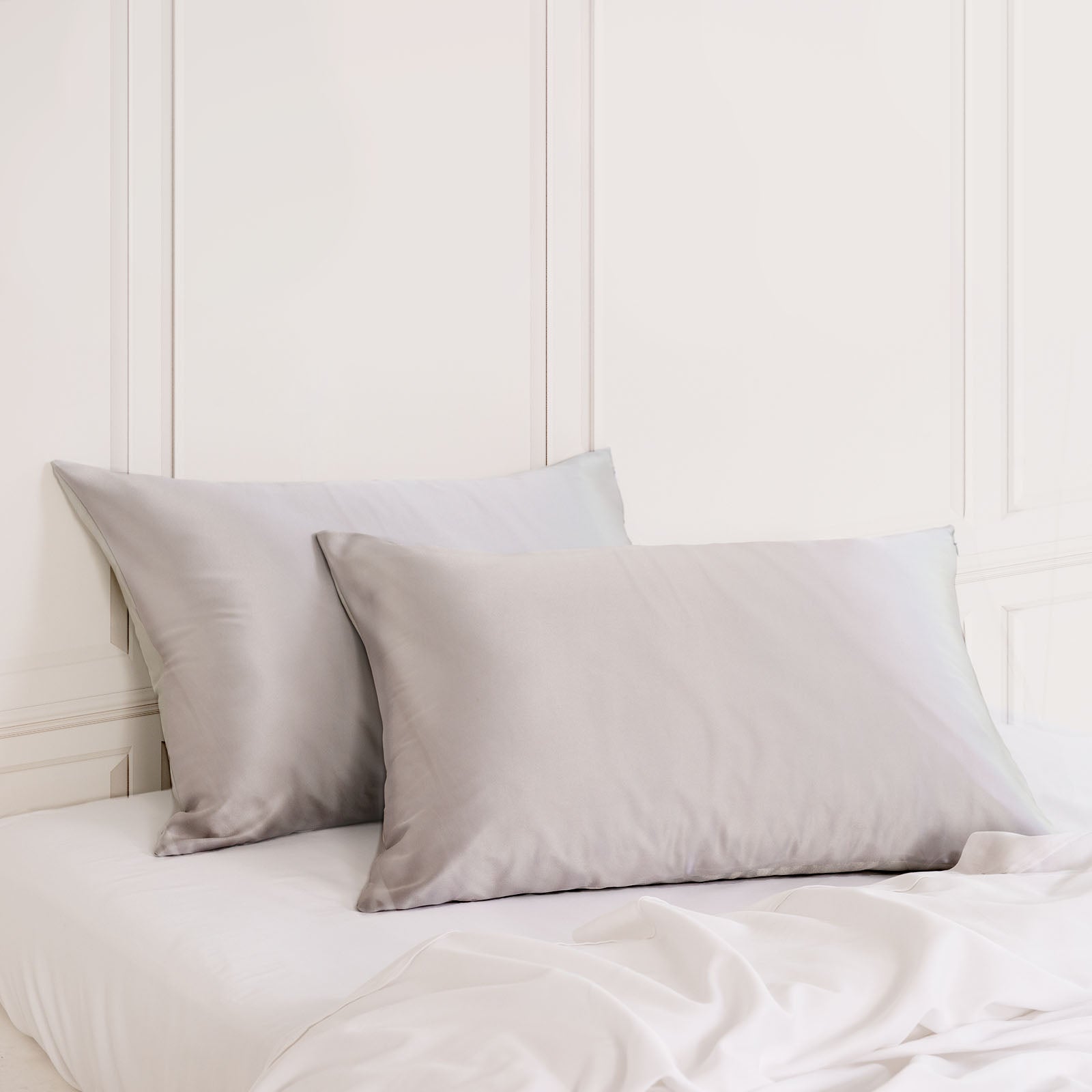 MULBERRY SILK PILLOW CASE TWIN PACK - SIZE: 51X76CM - SILVER-1951134812500791300
