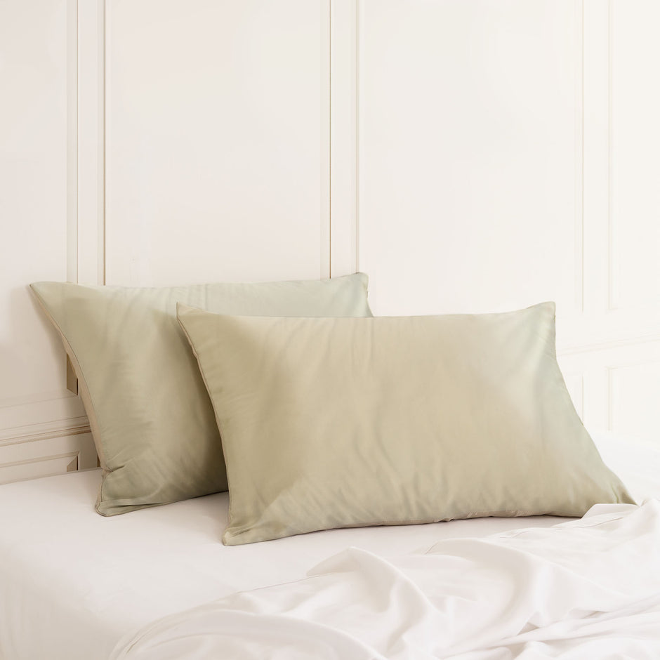 MULBERRY SILK PILLOW CASE TWIN PACK - SIZE: 51X76CM - CHAMPAGNE-1951134813415149572