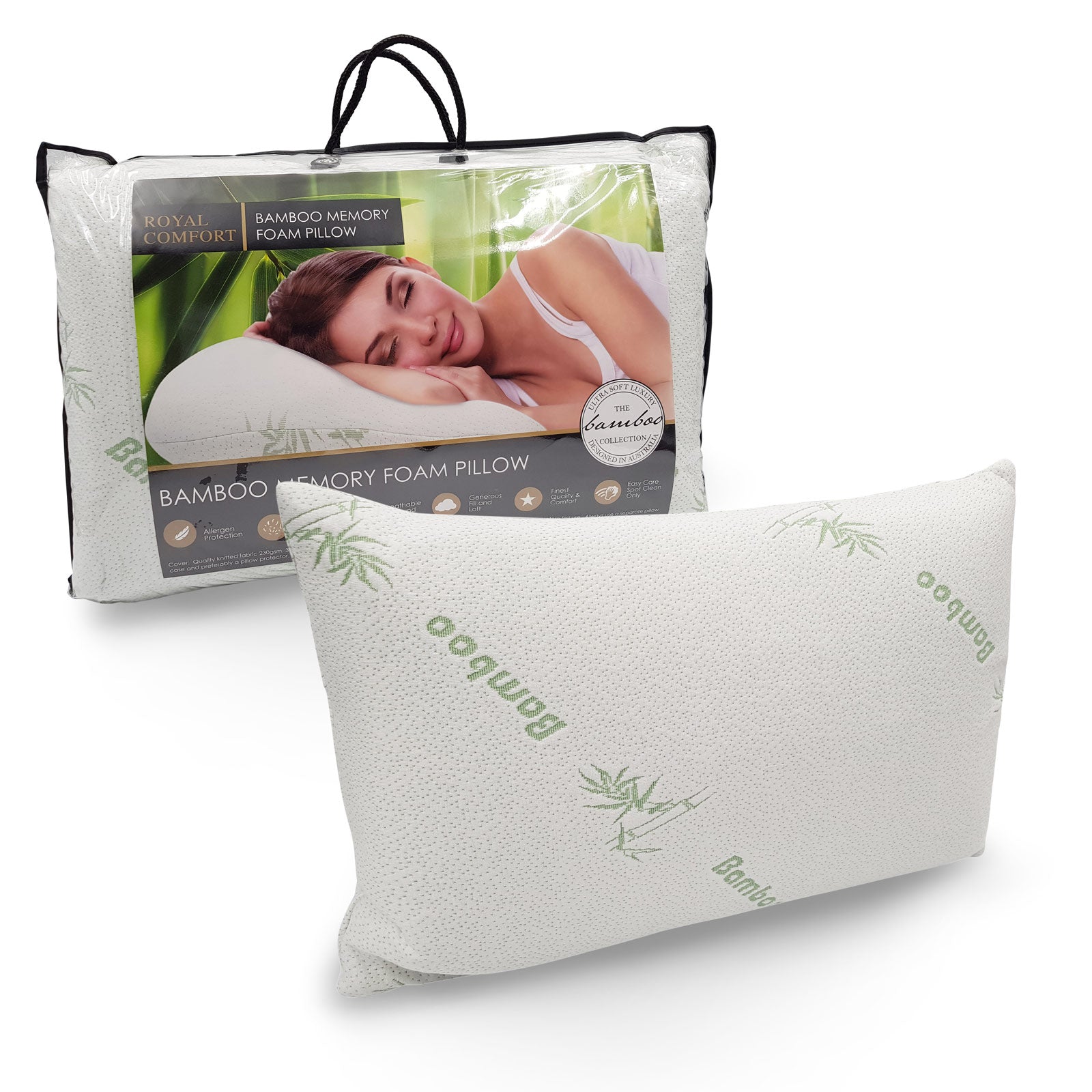 ROYAL COMFORT BAMBOO COVERED MEMORY FOAM PILLOW - SINGLE-1951134816787369985