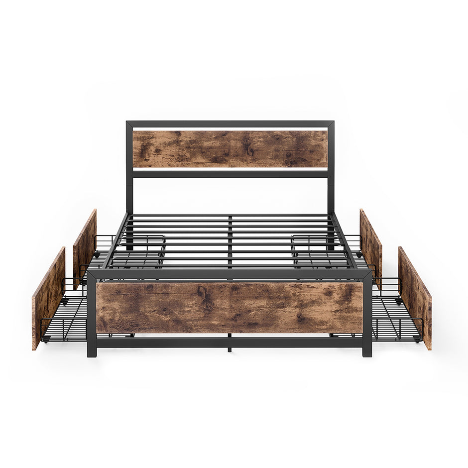 Levede Industrial Bed Frame Double Mattress-2006733227351478273