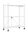 CARLA HOME 3-Tier Foldable Storage Shelf with Wheels for Kitchen, Garage, Pantry or Basement (White)-1978962265868734473