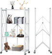 CARLA HOME 4-Tier Foldable Storage Shelf with Wheels for Kitchen, Garage, Pantry or Basement (White)-1978962266032312320