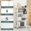 CARLA HOME 4-Tier Foldable Storage Shelf with Wheels for Kitchen, Garage, Pantry or Basement (White)-1978962266032312324