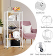 CARLA HOME 5-Tier Foldable Storage Shelf with Wheels for Kitchen, Garage, Pantry or Basement (White)-1978962266204278789