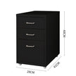 Levede 3 Drawer Office Drawers Cabinet Black-2018816765886337026
