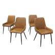 Dining Chairs x 8 Padded Seat PU Faux Leather-2018816926830170120