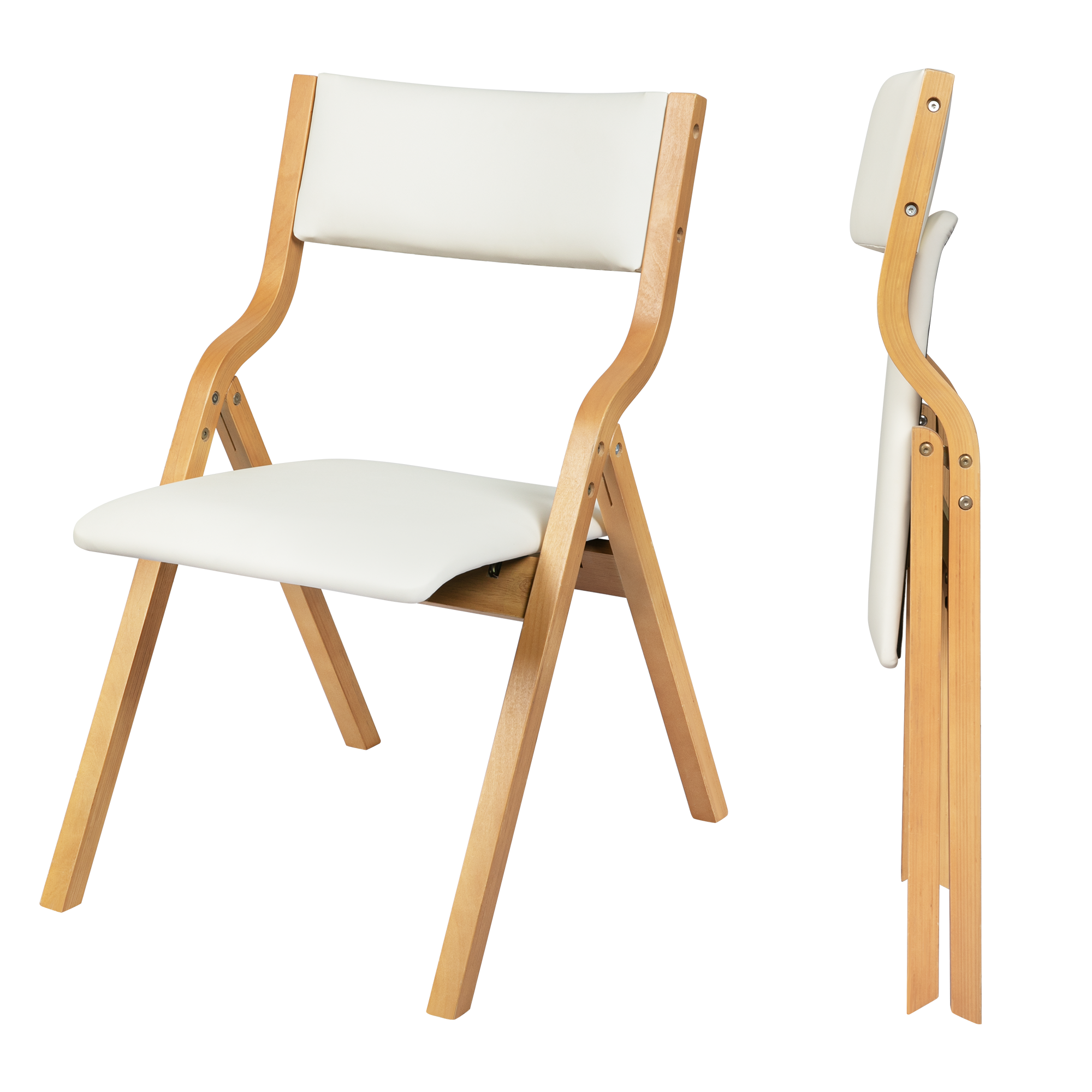 Levede 8x Dining Chairs Foldable PU Beige-2006732728141221896