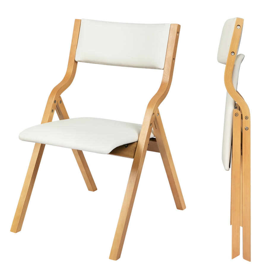 Levede 6x Dining Chairs Foldable PU Beige-2006732727960866824