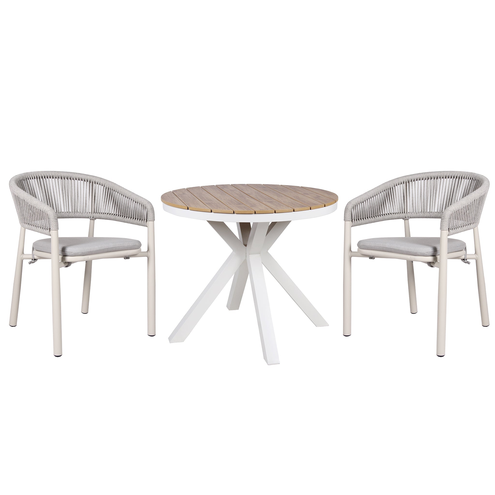 CDC10302-IDx2 Sand White Outdoor Dining Chair - Light Grey (Set of 2)