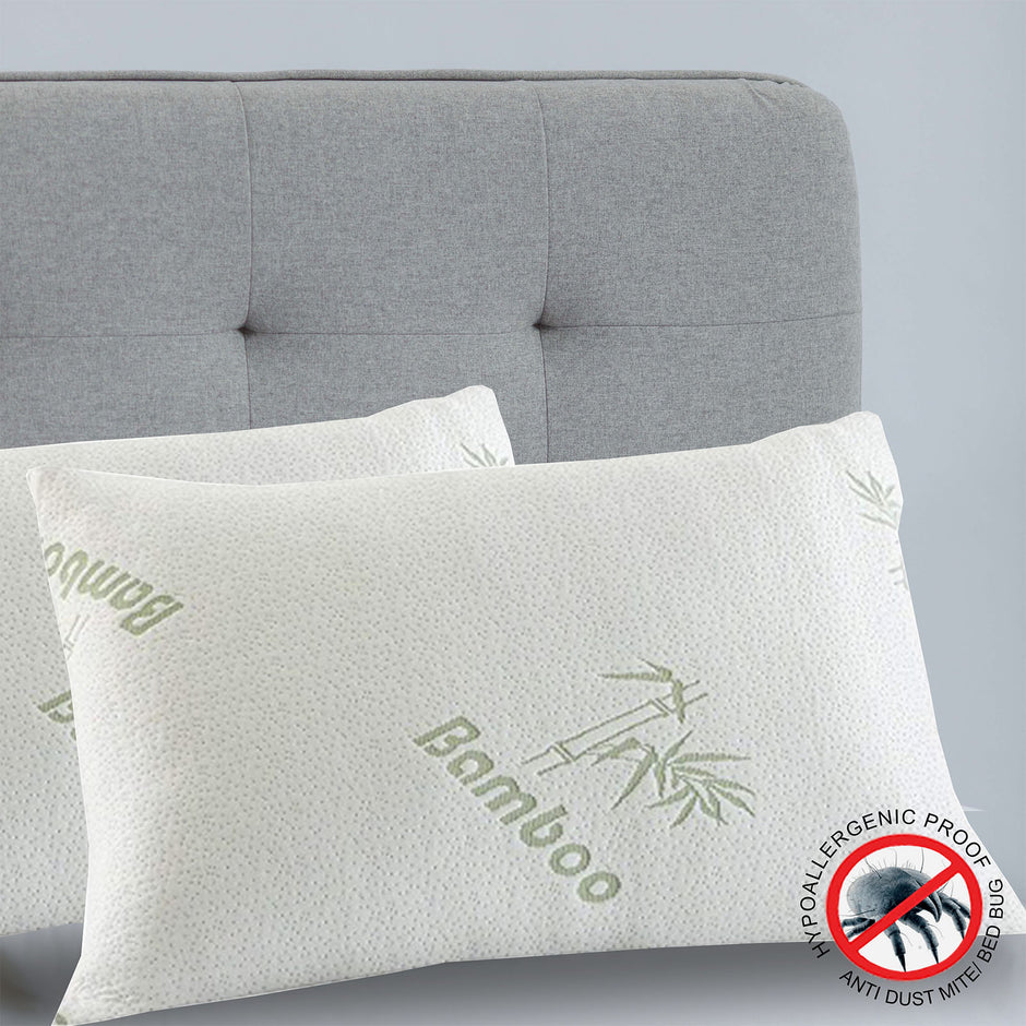 ROYAL COMFORT BAMBOO COVERED MEMORY FOAM PILLOW - 2PK-1951134817148080131
