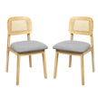 Levede Dining Chair Wood Rattan Armless Natural x4-2006732736697602056