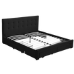 Levede Queen Bed Frame Fabric Tufted Dark Grey-2006733223215894536