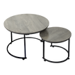 Levede Round Nesting Table Coffee Table Wood Side Table-2006732776656736264