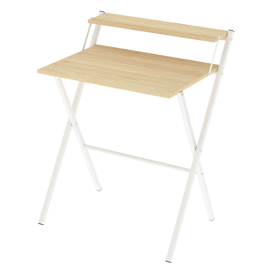 Levede Foldable Computer Desk Office Study Desk Oak-2011971108705800200