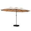 Centra 4.5M Double-sided Patio Umbrella Outdoor Umbrella Base Stand Khaki-2018816843380297736